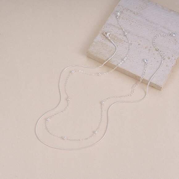 Freekiss Herringbone Necklace Sliver Bress Chain Choker Necklaces Jewelry Gift - Picture 6 of 7